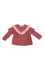 Kız Bebek Desenli Bordo Bluz