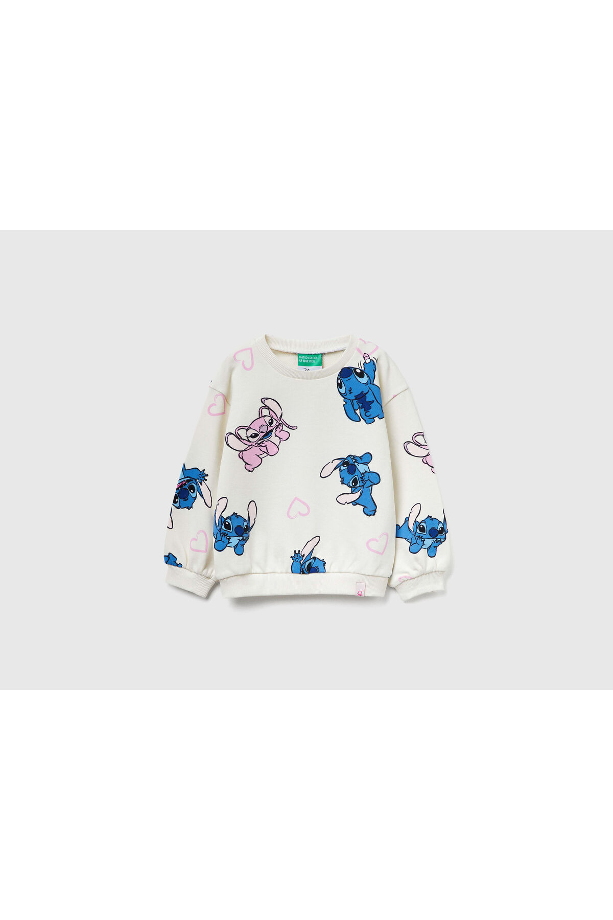 Kız Bebek Ekru Mix Tamamı Baskılı Logo Etiketli Comfort Fit Sweatshirt