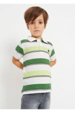 3153 Yeşil Çizgili Polo T-shirt
