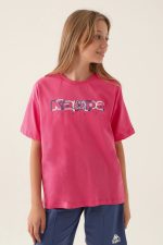 Text Printed Açık Fuşya Kız Çocuk T-Shirt - Görsel 2