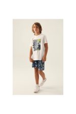 Printed Beyaz Erkek Çocuk T-Shirt - Görsel 2