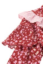 Kız Bebek Desenli Bordo Bluz - Görsel 3