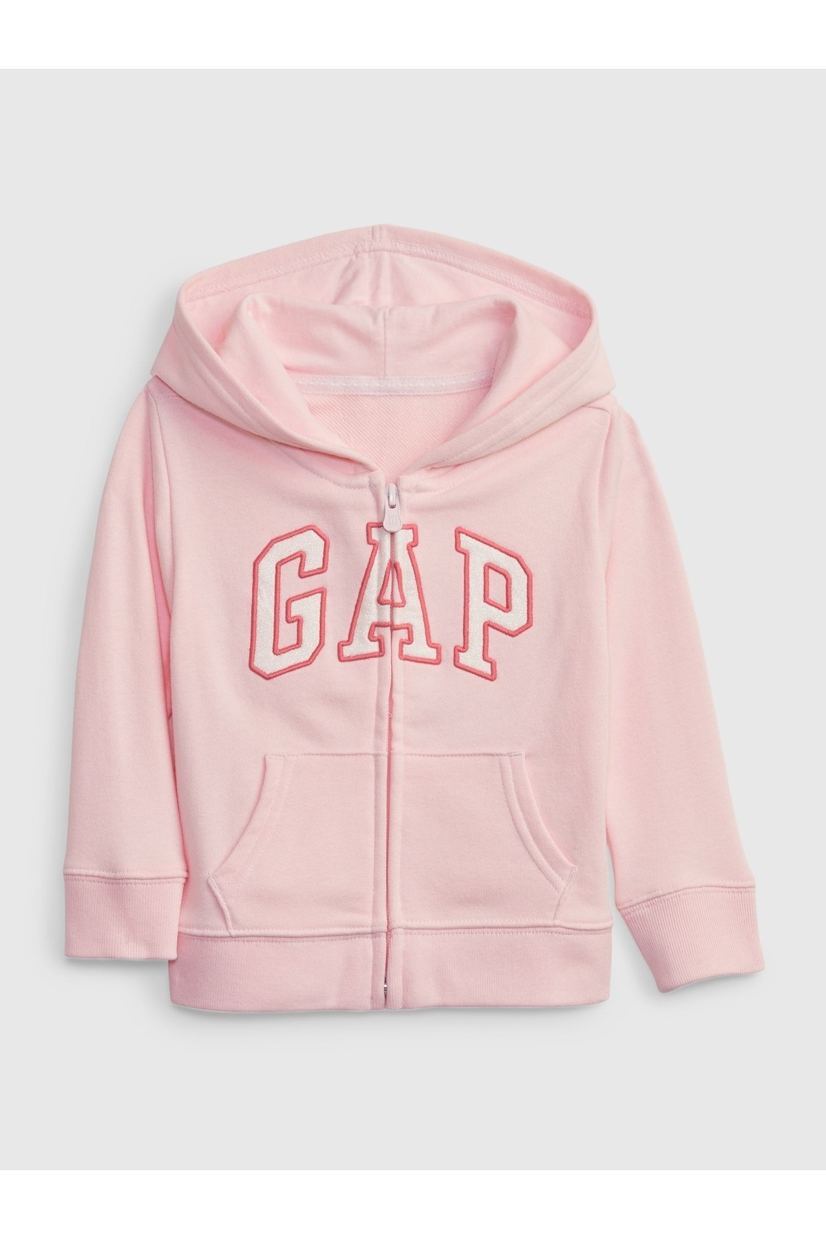 Kız Bebek Pembe Logo Fermuarlı Sweatshirt
