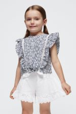 Kız Çocuk 3-9 Yaş Desenli Crop 3179 Lacivert