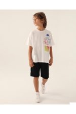 Authentic Cayden Erkek Çocuk Ekru  Regular Fit Tişört - Görsel 5