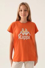 Patterned Top Turuncu Kız Çocuk T-Shirt