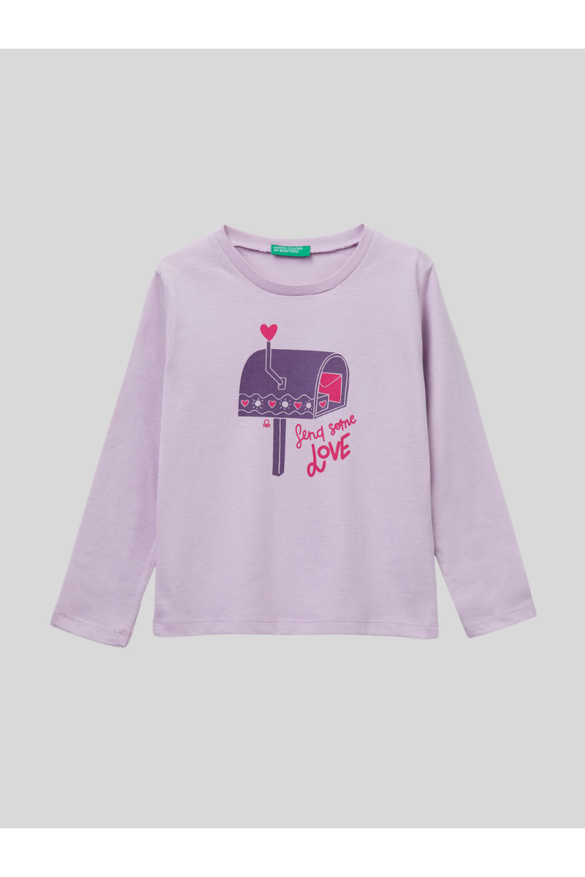Kız Çocuk Baskılı Sweatshirt 1-6 Yaş Lila
