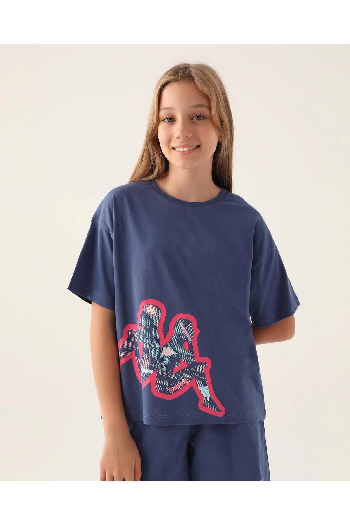 With Emblem Lacivert Kız Çocuk T-Shirt