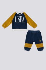 U.S. Polo Assn Koyu İndigo Garnili Ribana Detay Bebek 2 Li Takım