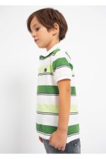 3153 Yeşil Çizgili Polo T-shirt - Görsel 2
