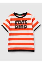 Kırmızı - Beyaz Erkek T-Shirt 33R9C10KJ