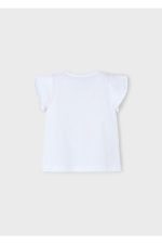 Kız Çocuk Aplikeli Tshirt 4-8 Yaş Beyaz - Görsel 3