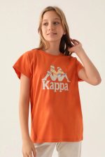 Patterned Top Turuncu Kız Çocuk T-Shirt - Görsel 3