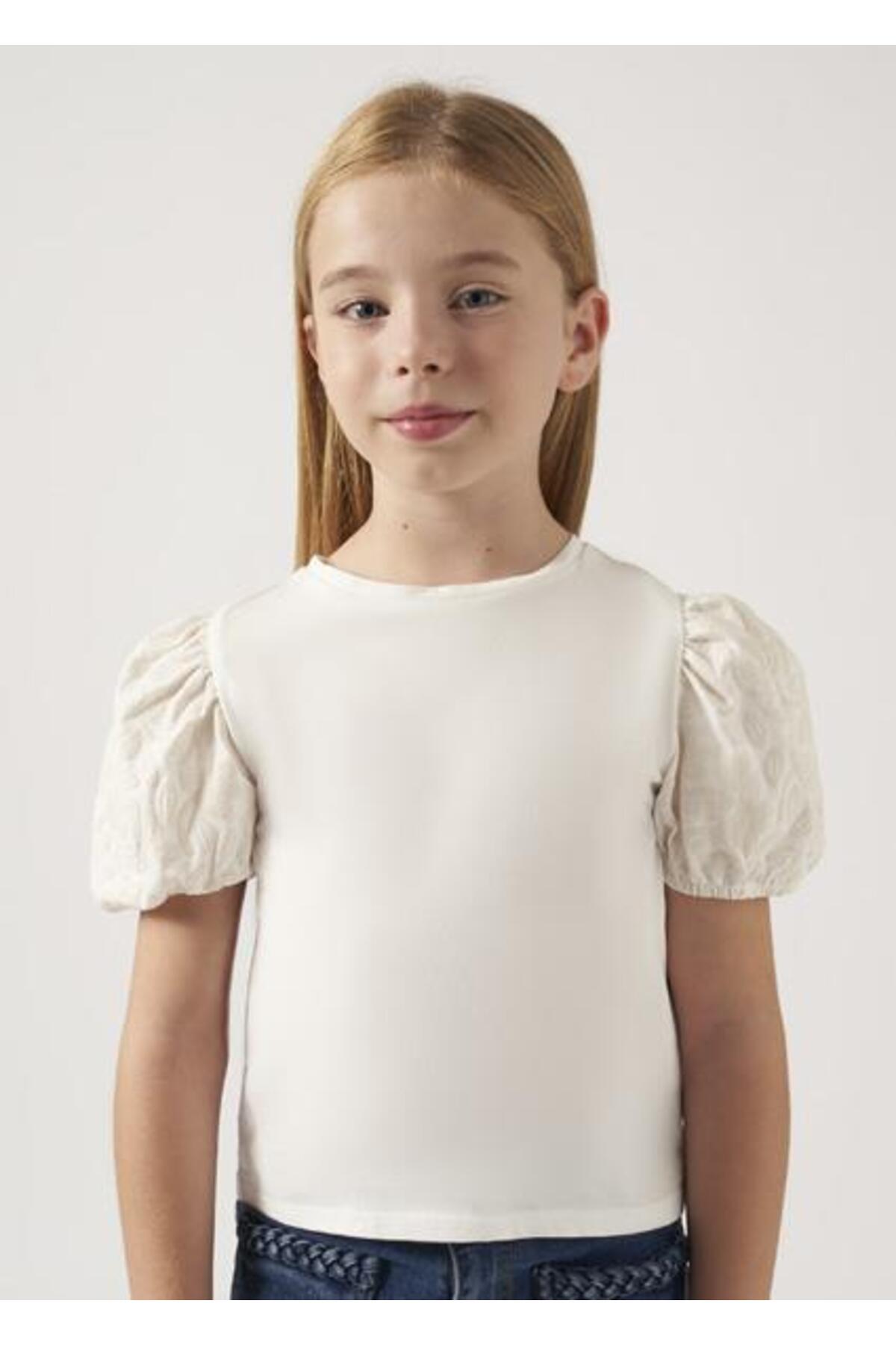 Kız Çocuk Krem T-shirt 06014-094