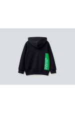 Benetton Erkek Çocuk Siyah Logolu Sweatshirt - Görsel 2