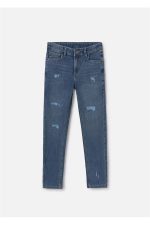 Erkek Çocuk Yırtık Pantolon Mavi 7538