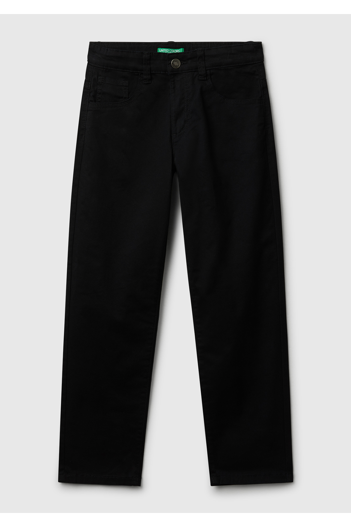 Erkek Çocuk Siyah Düğmeli Fermuarlı Slim Fit Pantolon