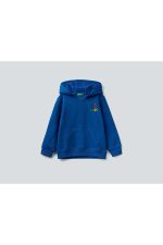 Benetton Erkek Çocuk Sax Mavi Benetton Logolu Sweatshirt