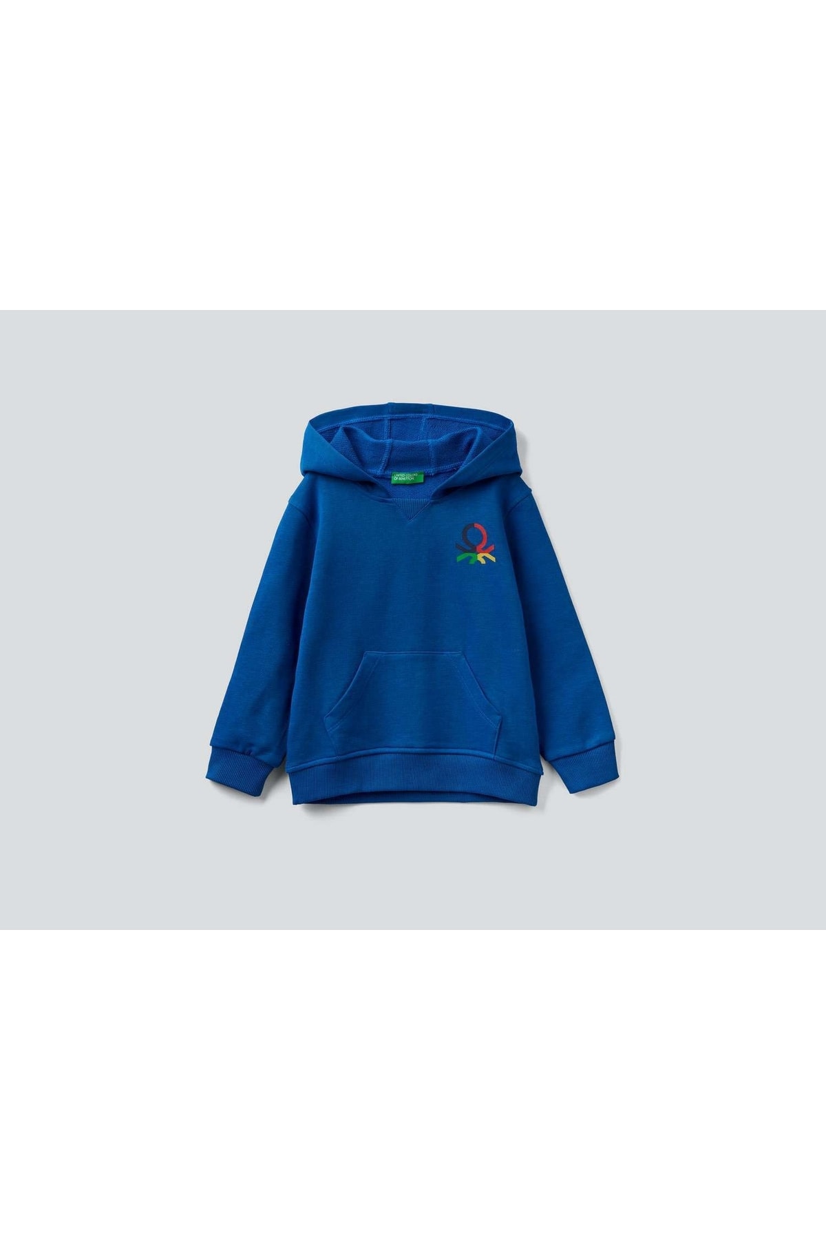 8033261927139 Benetton Erkek Çocuk Sax Mavi Benetton Logolu Sweatshirt - Görsel 1