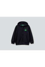 Benetton Erkek Çocuk Siyah Logolu Sweatshirt