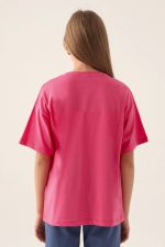 Text Printed Açık Fuşya Kız Çocuk T-Shirt - Görsel 4