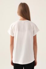 Authentic Carolina Kız Çocuk Ekru  Regular Fit Tişört - Görsel 5