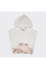 Kız Çocuk Desenli Kanguru Cepli Kapüşonlu Sweatshirt - Görsel 2