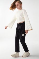 Kız Çocuk Hasır Pantolon Siyah 55315 - Görsel 2