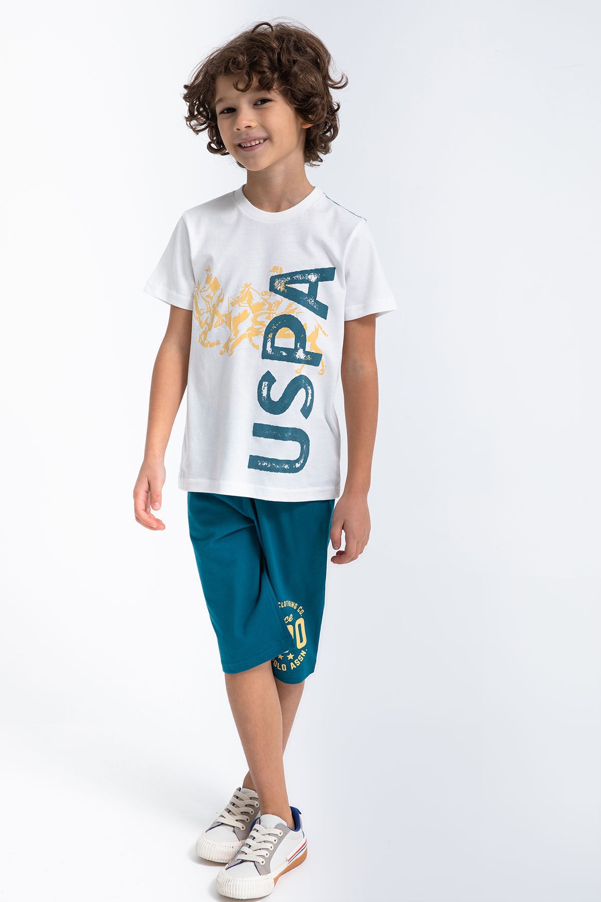 U.s. Polo Assn Authentic Clothing Krem Erkek Çocuk Kapri Takım