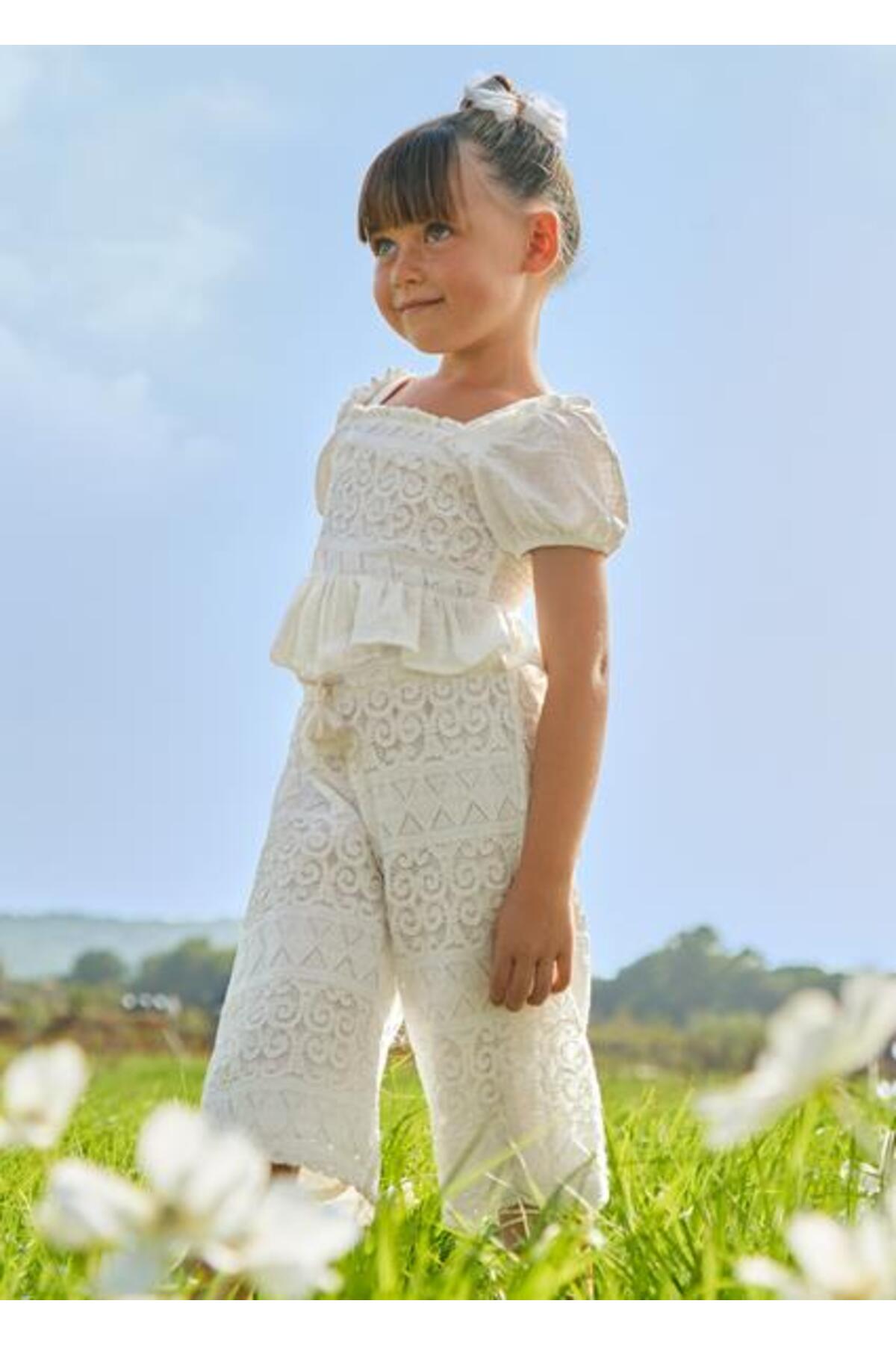 Kız Çocuk Krem Pantolon 03529-035