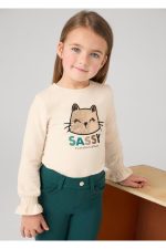 Kız Çocuk Kolları Büzgülü Sweatshirt - Görsel 2