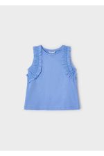 Kız Çocuk Kolları Fırfırlı Kolsuz Pamuklu Tshirt - Görsel 2