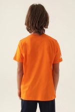Graphic Written Turuncu Erkek Çocuk T-Shirt - Görsel 5