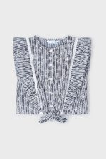 Kız Çocuk 3-9 Yaş Desenli Crop 3179 Lacivert - Görsel 2
