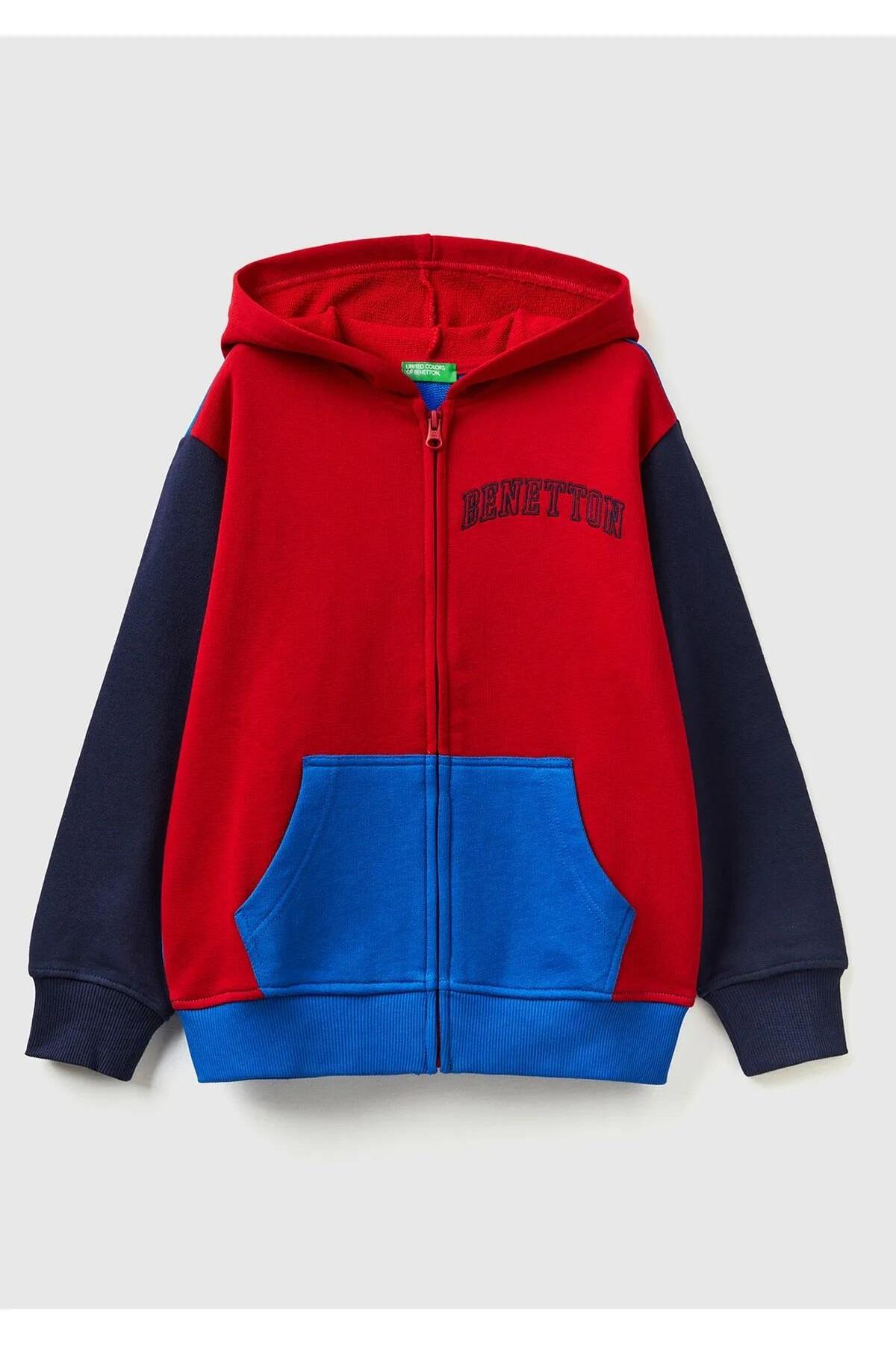 Erkek Çocuk Mix Slogan Baskılı Sweatshirt Kırmızı Mix