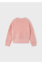 Kız Çocuk Peluş Triko Kazak-Pudra Pembe - Görsel 4