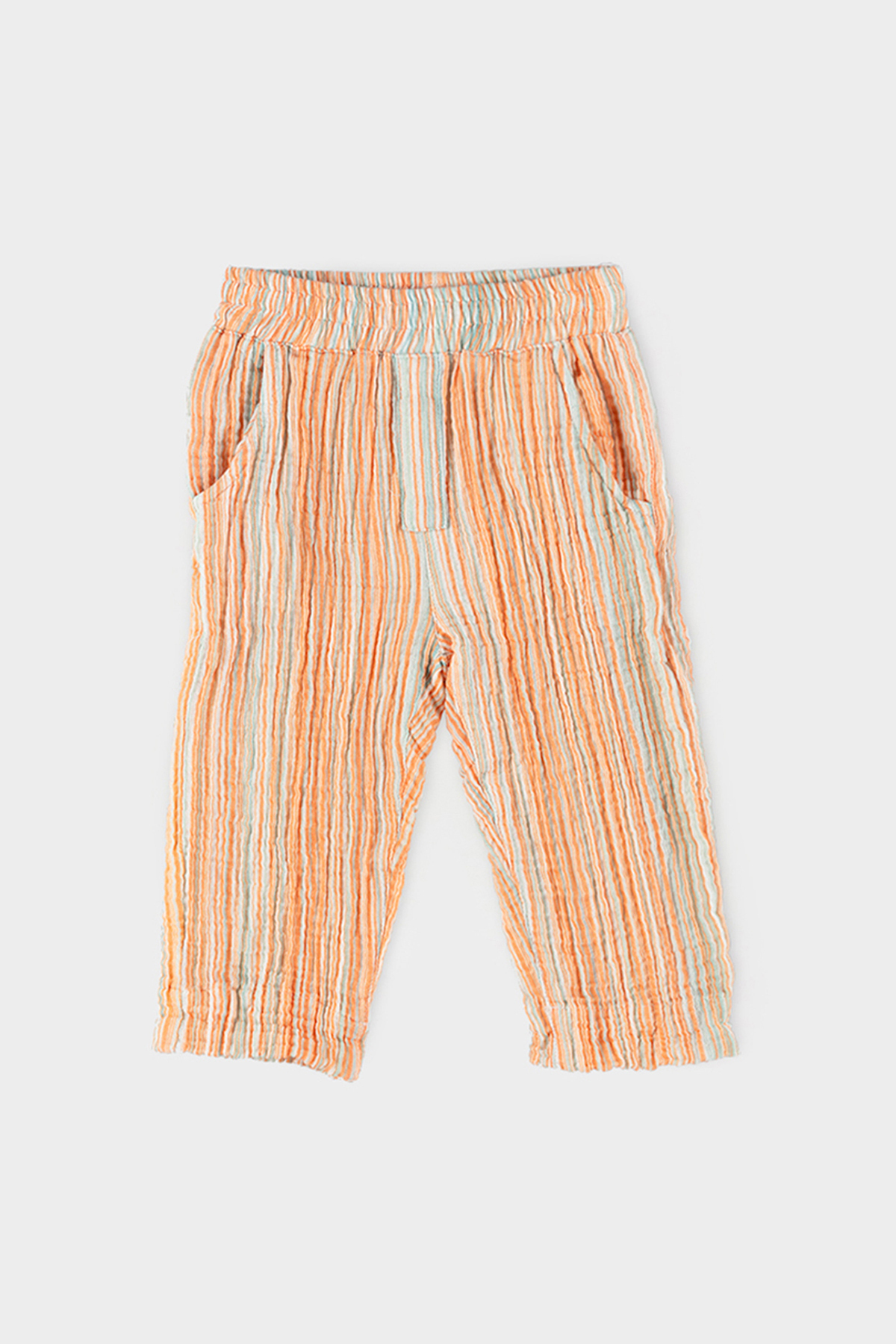 Erkek Bebek Beli Lastikli Oranj Pantolon