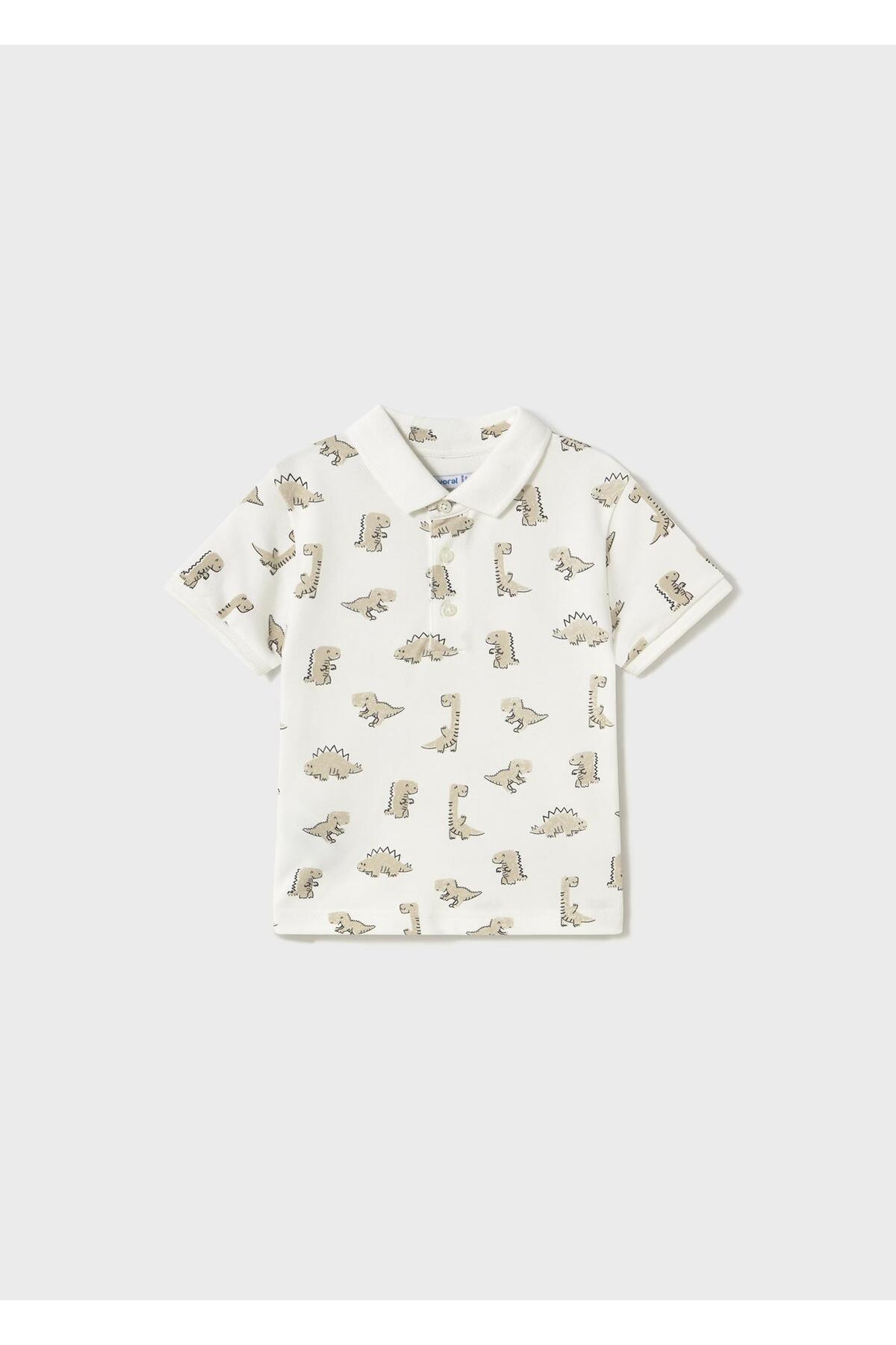 Erkek Bebek Yakalı Tshirt Dinazorlu