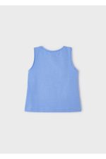 Kız Çocuk Kolları Fırfırlı Kolsuz Pamuklu Tshirt - Görsel 3