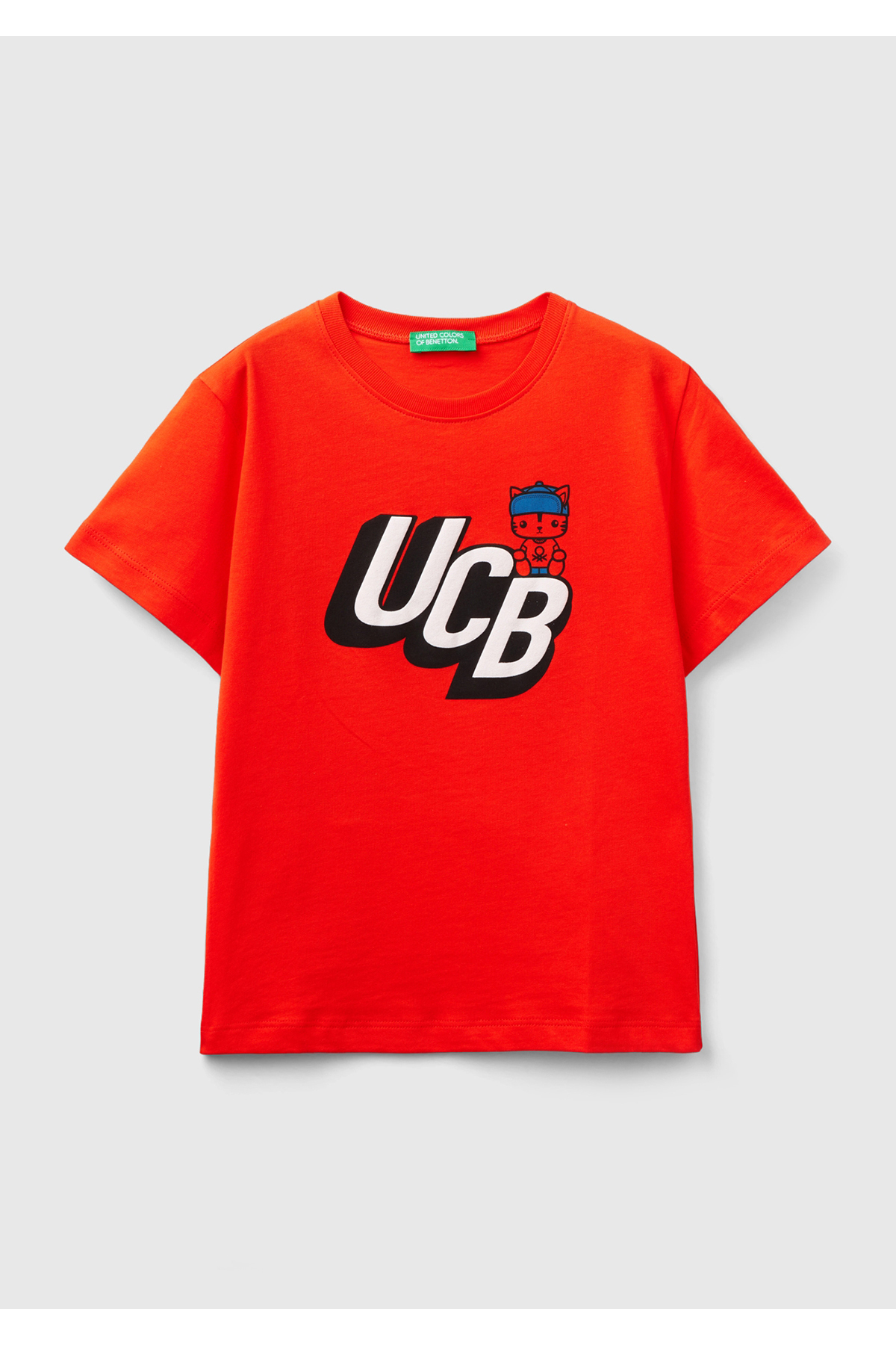Erkek Çocuk Nar Çiçeği Benetton Yazılı Yaz T-Shirt
