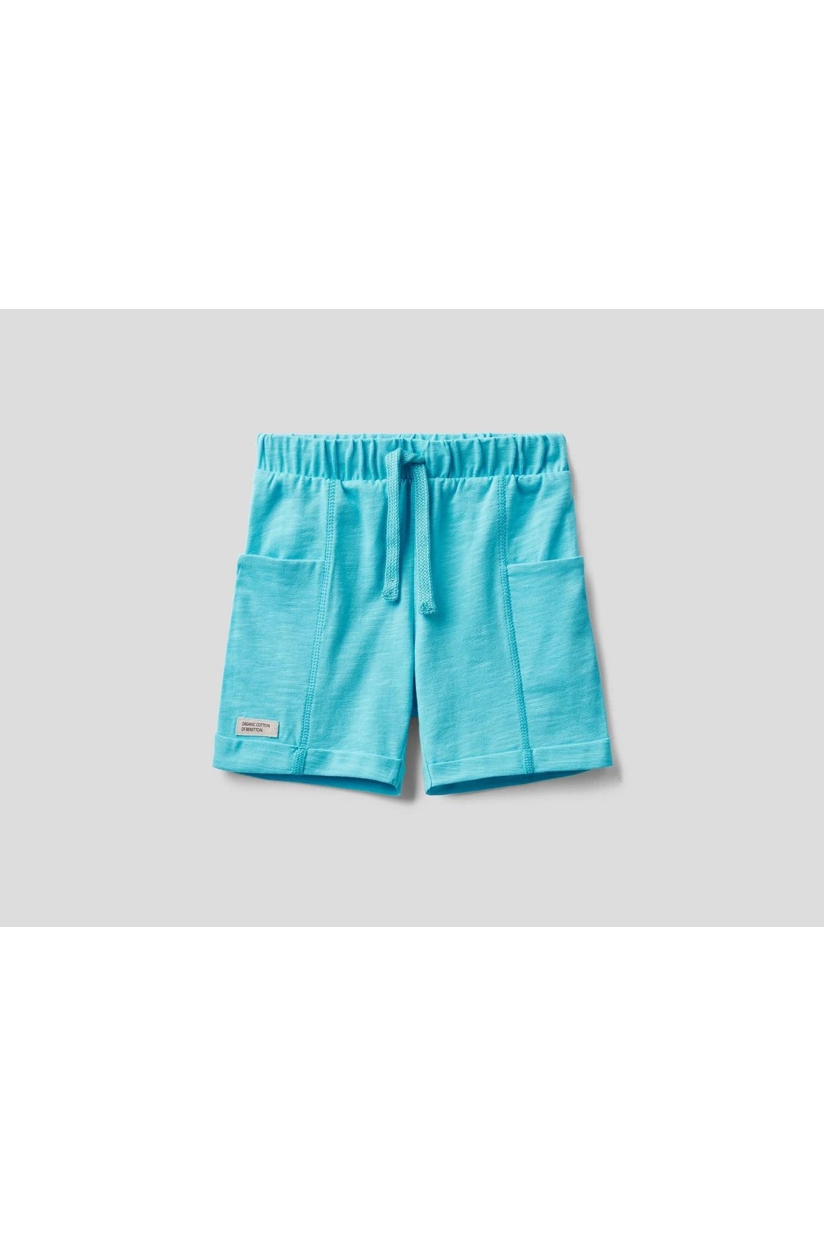 8033262342795 Benetton Logo Etiketli Organik Pamuklu Bermuda Şort - Görsel 1