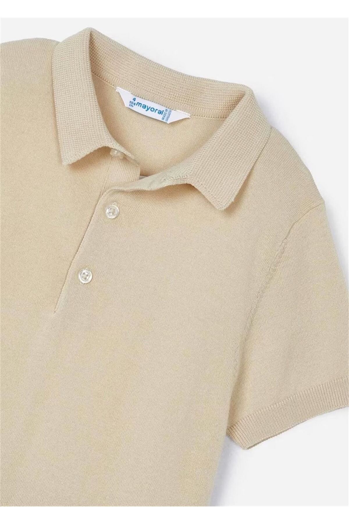Erkek Çocuk Polo Yaka Kısa Kollu Tişört Bej 3101