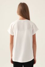 Patterned Top Krem Kız Çocuk T-Shirt - Görsel 5