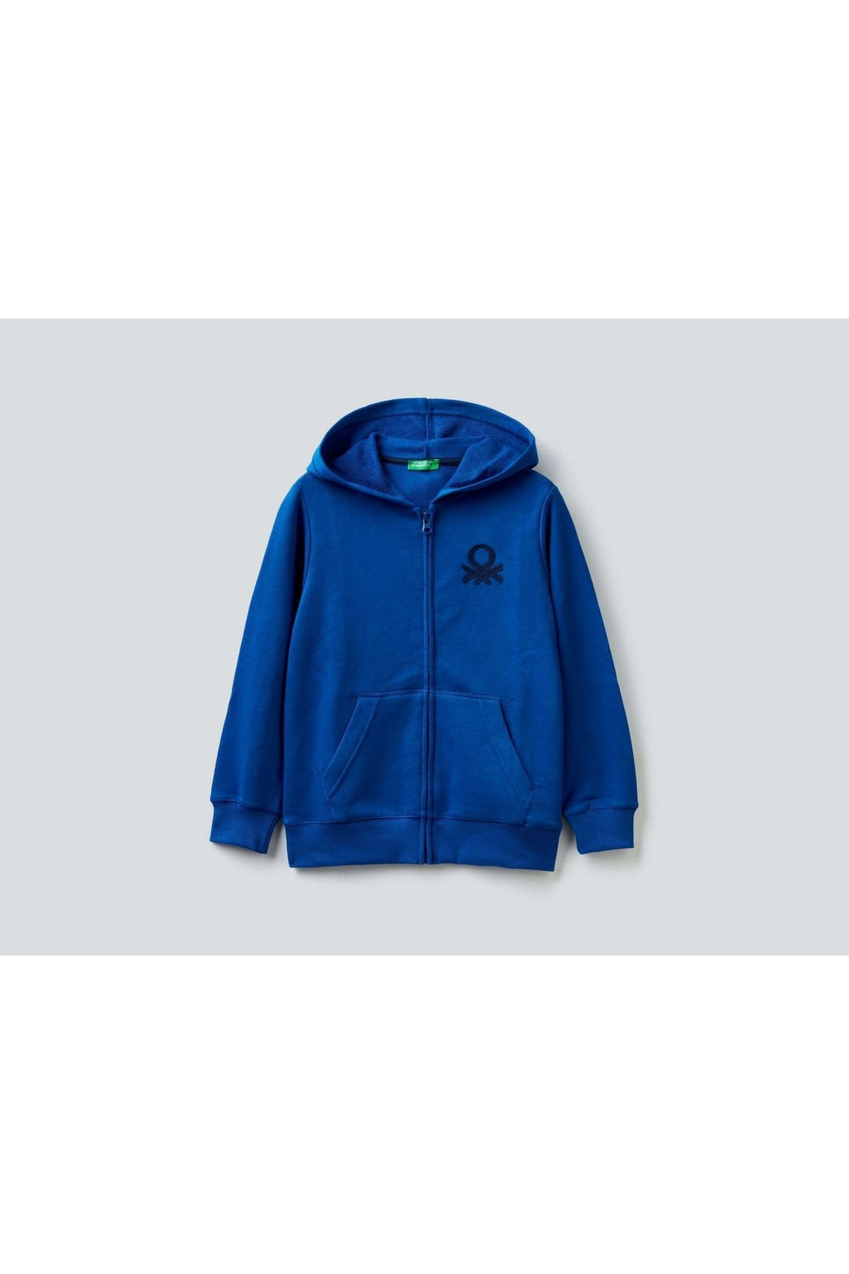 Benetton Erkek Çocuk Sax Mavi Logolu Sweatshirt